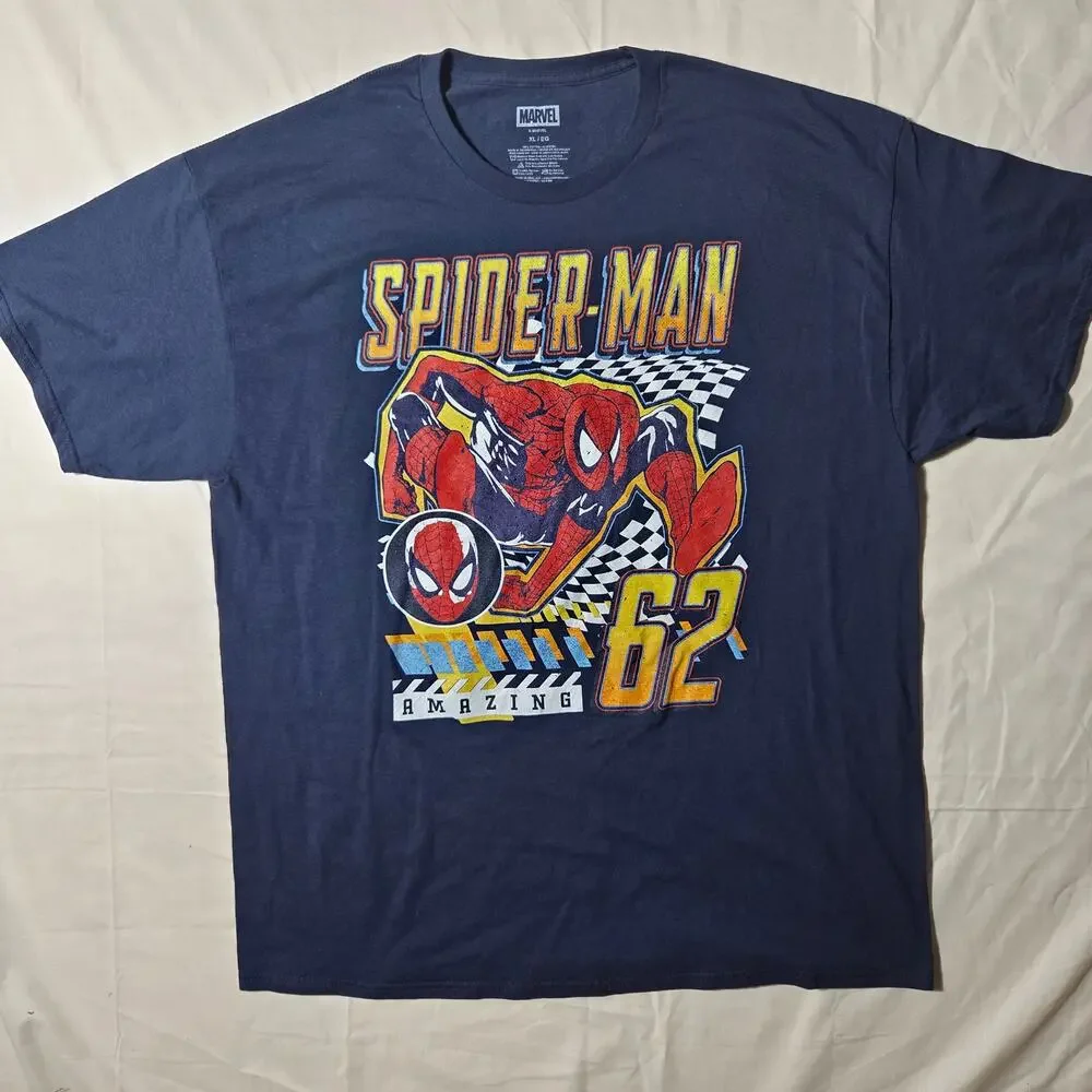 Marvel Spider-Man Graphic Tee Shirt - Men's XL Navy Blue Mad Engine 62